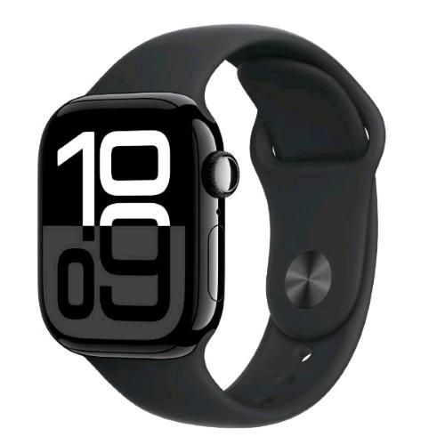 APPLE WATCH SERIES 10 GPS + CELLULAR 4G 42mm CASSA IN ALLUMINIO JET BLACK CINTURINO SPORT NERO - M/L