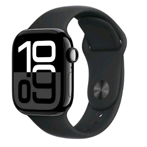 APPLE WATCH SERIES 10 GPS + CELLULAR 4G 42mm CASSA IN ALLUMINIO JET BLACK CINTURINO SPORT NERO - S/M