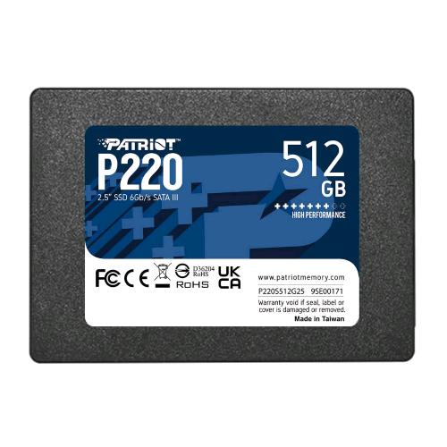 Patriot P220 512 GB — SSD 2,5 pollici SATA III 6 Gb/s