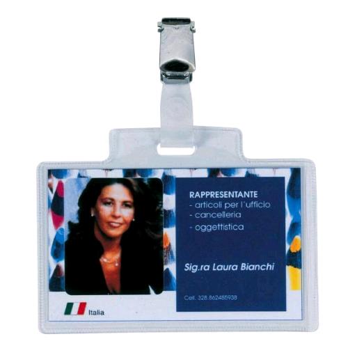 SEI ROTA PASS 3E C.R. PORTA BADGE IN PVC 60X95 mm CON PINZETTE E CARTONCINO TRASPARENTE CONF 100 Pz.