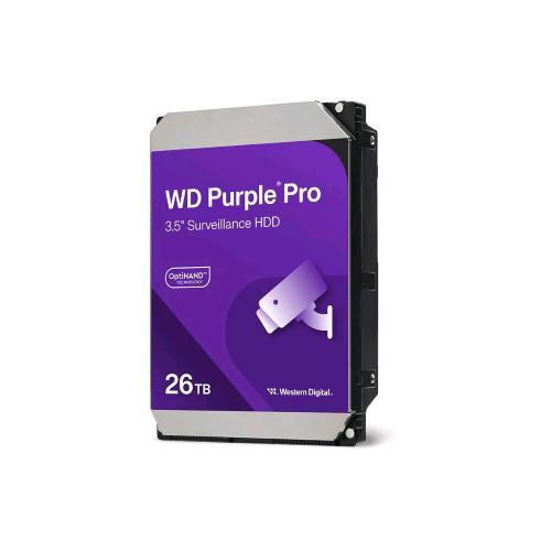 Western Digital Purple Pro WD260PURP, hard disk per videosorveglianza 26 TB, SATA 6 Gb/s, 3,5 pollici, 512 MB