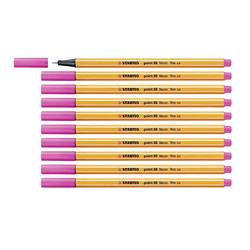 STABILO FINELINER POINT 88 NEON PENNA PUNTA IN FIBRA 0.4 mm COLORE ROSA CONF. 10 Pz.