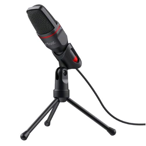 TRUST GXT212 MICO MICROFONO AD ALTE PRESTAZIONI SU TREPPIEDE FUNZIONANTE CON CONNESSIONI DA 3,5mm E USB NERO
