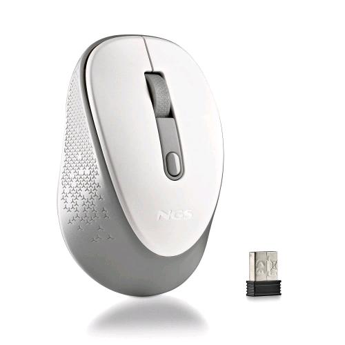 NGS Dew White – mouse wireless silenzioso 800/1600 DPI bianco