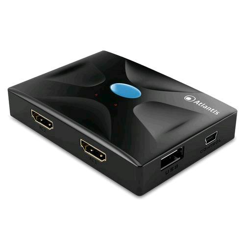 Atlantis P021-MTHK02 — switch KVM HDMI per 2 PC, 2 porte USB, 4K a 30 Hz