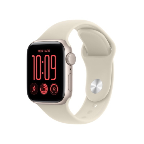 APPLE WATCH SE 3 2026 GPS CASSA 40mm IN ALLUMINIO GALASSIA CON CINTURINO SPORT SABBIA M/L