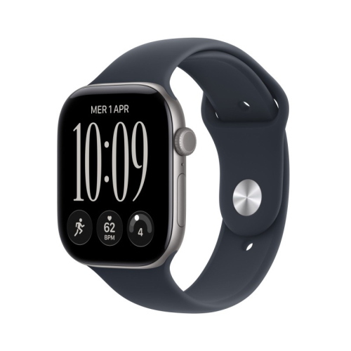 APPLE WATCH SERIES 12 2026 GPS + CELLULAR 5G CASSA 46mm IN ALLUMINIO GRIGIO SIDERALE CON CINTURINO SPORT BLU MARINO M/L