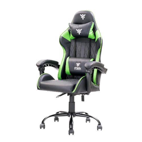 Itek RHOMBUS PF10 — sedia gaming nero/verde