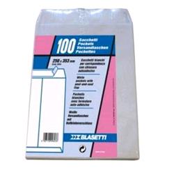 BLASETTI MAILPACK BUSTE DI CARTA A SACCO CON STRIP 250X353 mm 80 GR COL. BIANCO CONF 100 Pz.
