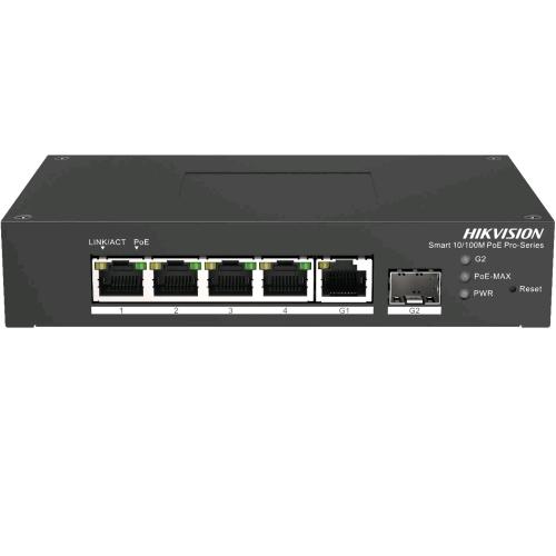 Hikvision DS-3T1306P-SI/HS — switch industriale Smart Managed, 4 porte PoE