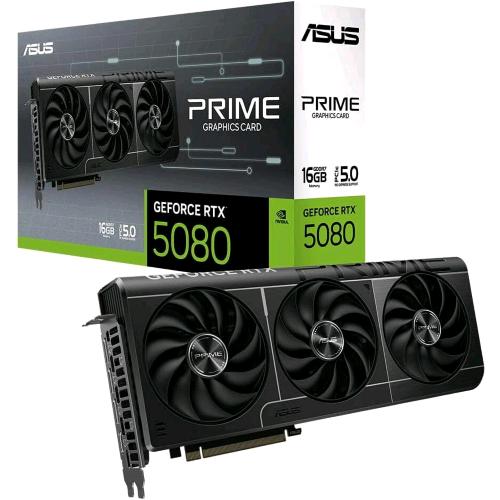 ASUS PRIME RTX5080-16G NVIDIA GEFORCE RTX 5080 16 GB GDDR7 PCI Express 5.0 - TRIPLE FAN 1 x HDMI 3 x DISPLAYPORT