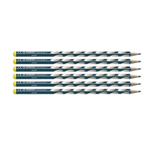 STABILO EASYGRAPH S HB MATITA ERGONOMICA TRIANGOLARE SOTTILE PER MANCINI CONF 6 Pz. NERO