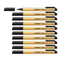 STABILO GREENPOINT PENNA PUNTA IN FIBRA 0.8 mm COLORE NERO CONF. 10 Pz.