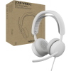 LOGITECH ZONE WIRED 2 FOR BUSINESS CUFFIE CON MICROFONO OVER EAR CABLATO CANCELLAZIONE DEL RUMORE ANC ADATTIVA CERTIFICAZIONE MICROSOFT TEAMS BIANCO