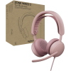 LOGITECH ZONE WIRED 2 FOR BUSINESS CUFFIE CON MICROFONO OVER EAR CABLATO CANCELLAZIONE DEL RUMORE ANC ADATTIVA CERTIFICAZIONE MICROSOFT TEAMS ROSA