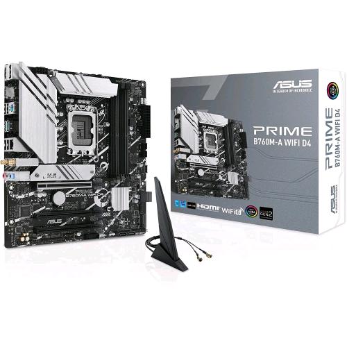 ASUS PRIME B760M-A WIFI D4 — scheda madre Micro ATX, Intel B760, LGA1700, DDR4, Wi-Fi