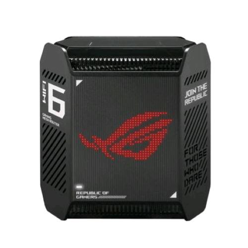 ASUS ROG RAPTURE GT6 AX10000 ROUTER GAMING AIMESH 1 BANDA TRIPLA WI-FI 6 ACCELERAZIONE SOFTWARE DI TRIPLO LIVELLO ASUS RANGEBOOST PLUS 4xPORTE ETHERNET RJ-45 1xUSB-3.0 NERO 1PZ