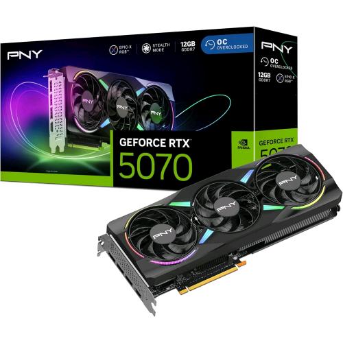 PNY GEFORCE RTX 5070 EPIC-X ARGB OC NVIDIA 12 GB GDDR7 DLSS4 TRIPLE FAN