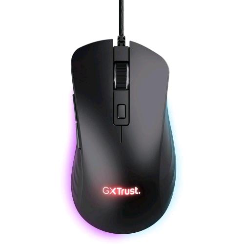 Trust GXT 924 Ybar+ — mouse gaming USB-A RGB, nero